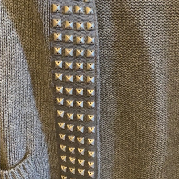 J Crew Gray Cardigan With Metal Detail - Picture 3 of 4